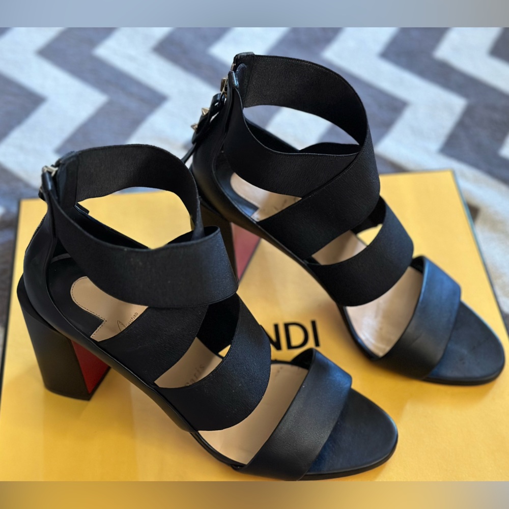 Christian Louboutin Strappy Black Heels - Size 41